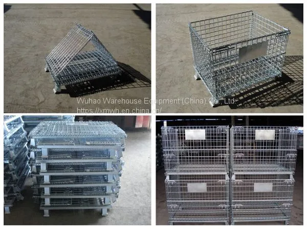 Customized Zinc Coated Heavy Duty Wire Mesh Container for Industrial Parts Warehouse photo-3