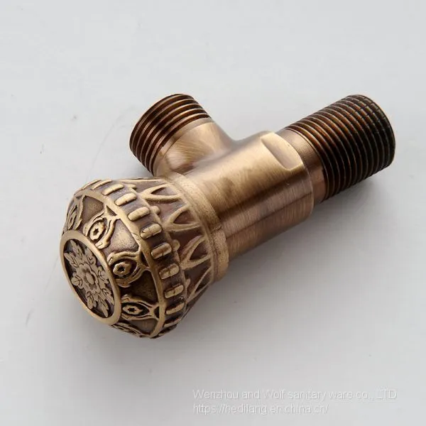 Antique Bronze Triangle Valve in Bathroom Water Stop Valve photo-3