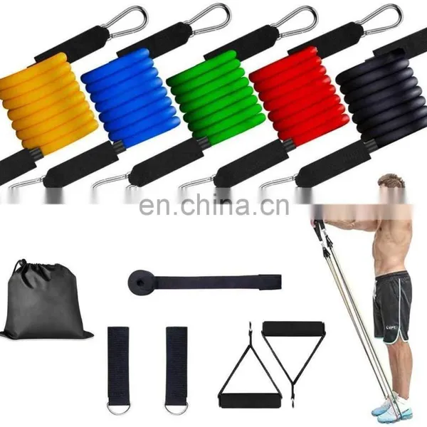 Resistance Bands Custom Logo Adjustable 11 Pcs Elastic Fitness Exercise Band Resistance photo-2
