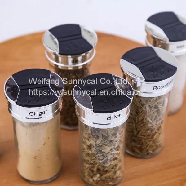 6 Jars Rotating Rack Set Spice Organizer Rack Kitchen Cabinet Spice Rack photo-5