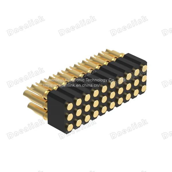 Dnenlink 2.00mm Pitch Triple Row H4.0mm Plane Contact Solder Female Header PogoPin Connector
