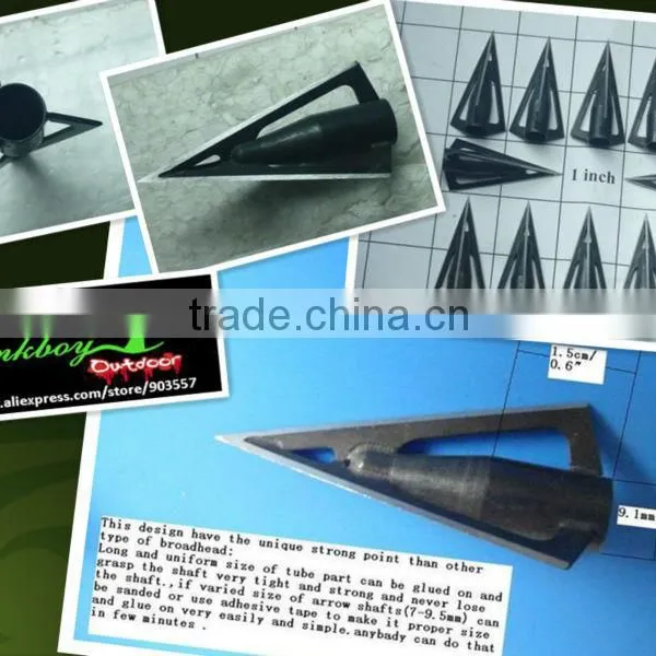 Bloodsucking Archery Bamboo/wood Arrow Taper Hole Broadheads Glue in Outside 125gr 3blade Hunting or Shooting