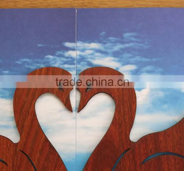 Ideal Products 2015 Perching Birds Folded Wooden Custom Invitation Cards photo-2
