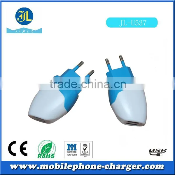 Mobile Phone Accessory Dual Wall Charger 2015 Hot Product in Europe Usb Travel Charger