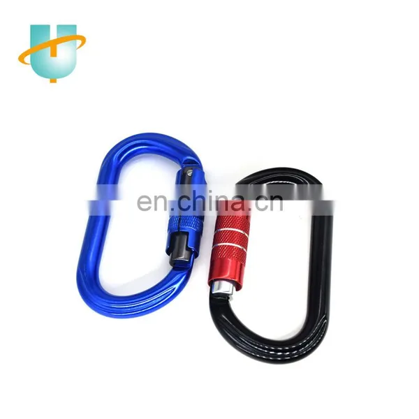 UIAA Certificate 25kn Gold Black Custom Logo Oem Accepted O Shaped Safety Climbing Aluminum Carabiner Hook photo-3