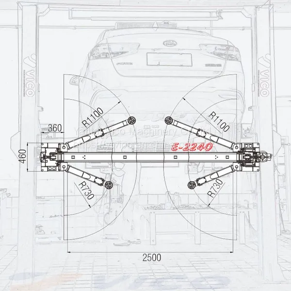 Two Post Hydraulic Car Lift Machine Vehicle Lift With Clear Floor Manual Release #V-LZL-E-2240 photo-4