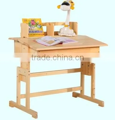Solid Wood Pine Wood Table Student Desks and Chairs photo-4