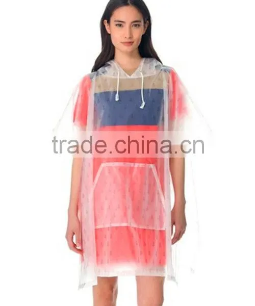 Full Printing PVC/EVA Adult Rain Poncho