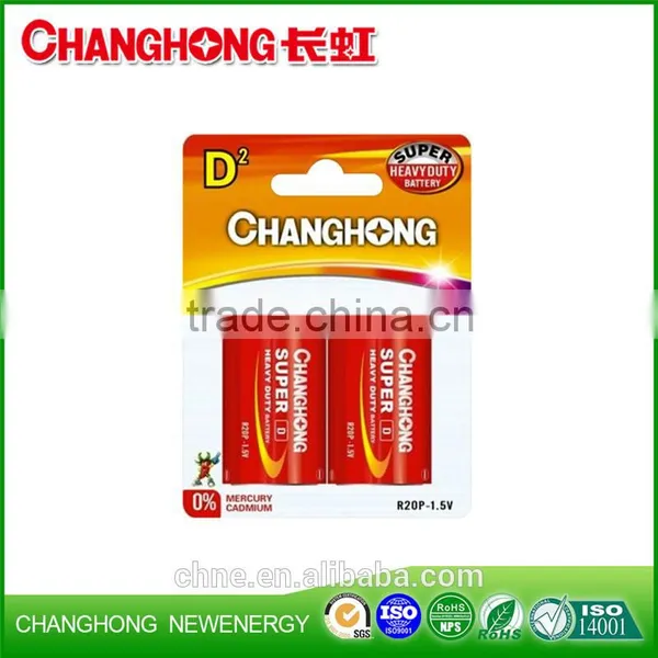 Carbon Zinc Battery 1.5V R20P D UM1