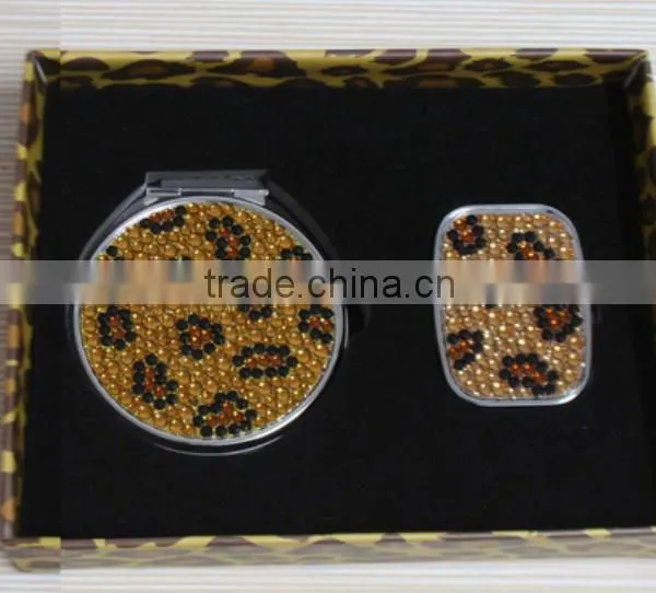 2016 Zebra Mirror Bling Crystal Pill Box and Leopard Mirror Wholesale photo-5