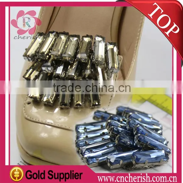 Fashion Hight Quality Ladies Rhinestone Shoe Buckles,bule Color,customize Shoes Decorative photo-3