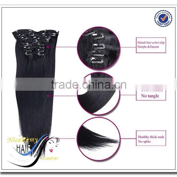 100% Human Virgin Hair Brazilian Remy Clip Hair Extension Quality Choice photo-3