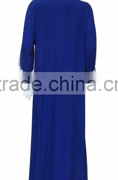 the Newest Short Sleeves Big Area Rope Embroidery Maxi Dress photo-3