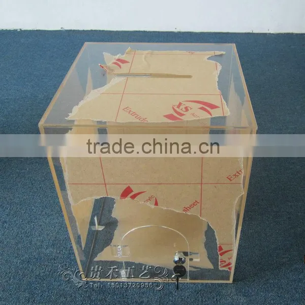Hot Sale Acrylic Fund Raising Box,transparent Donation Box photo-4