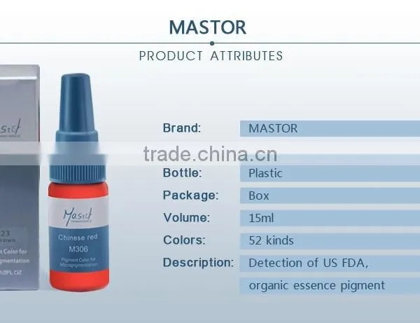 2015 New MASTOR Permanent Makeup Micro Pigment Pure Plant Material Tattoo Ink photo-2