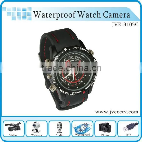 Waterproof watch camera JVE-3105C with web camera