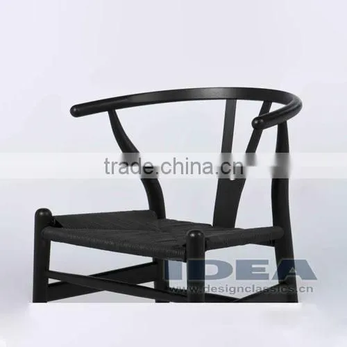 DC6013 Replica Hans Wegner Wishbone Chair - Beech Solid Wood in Black Color photo-5