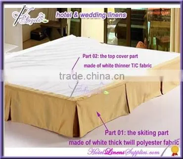 hotel bed skirt with pleats, fitted bed skirt, striped bed skirts, light coffee