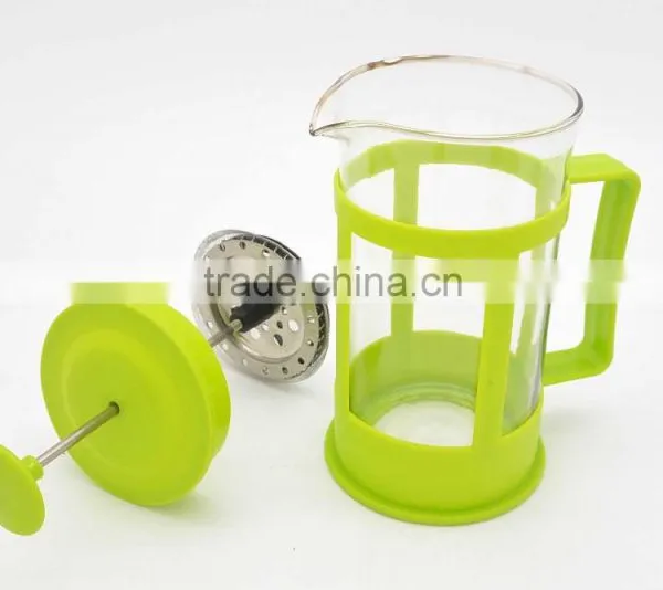 350ml COLOR BOROSILICATE GLASS COFFEE PRESS/COFFEE PLUNGER photo-2