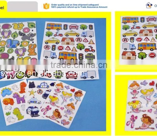 Custom Cartoon Design Paper Adhesive Label Sticker