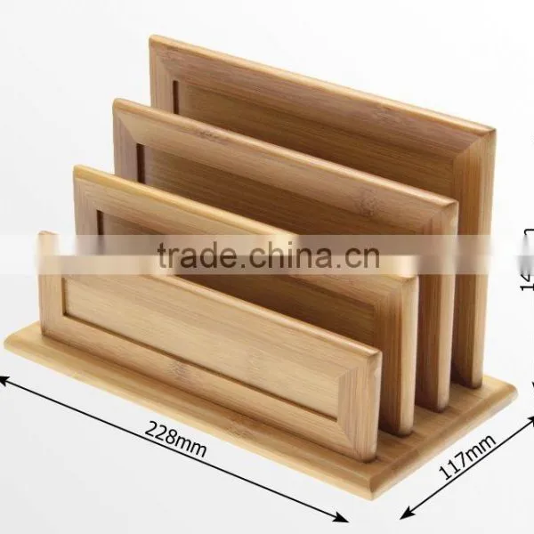 2015 New Design Bamboo Letters Holder Bamboo Desk Organizer Storage photo-2