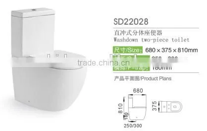 2016 Hot Sale! WaterMark Approved Washdown Custom Made Water-saving Two Piece Water Closet Toilet photo-2