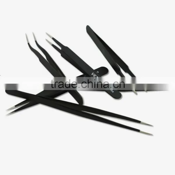 FEIT Electronics Esd Products Stainless Steel Eyelash Extension Black Anti Static Tweezers photo-2