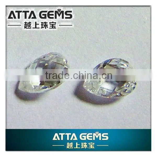 Pear Checkerboard Cut Cute White Cubic Zirconia photo-2