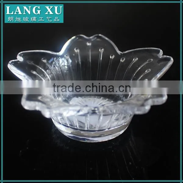 Clear Flower Shape Tealight Glass Candle Holder for Wedding photo-2