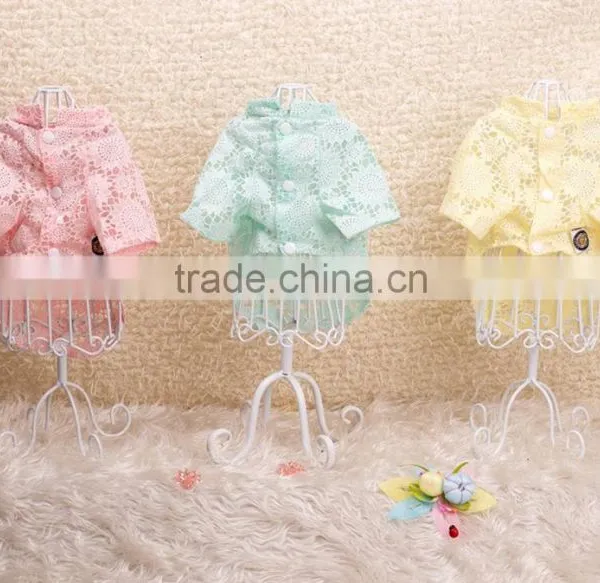 Sweet Candy Color Pink Yellow Blue Flower Printing Shirt Cat Dog Pet Wear Pet Apparel photo-2