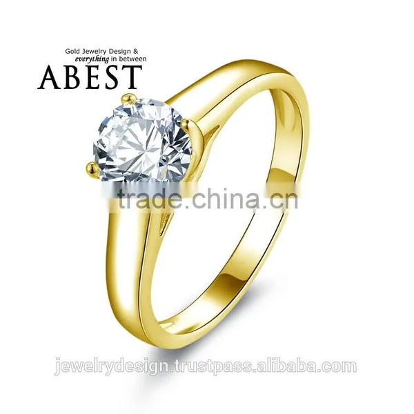 Hot Sell Lady Ring Real 10K Gold Yellow Solitaire Rings Jewelry Ring New Wedding Engagement Rings For Women Gift