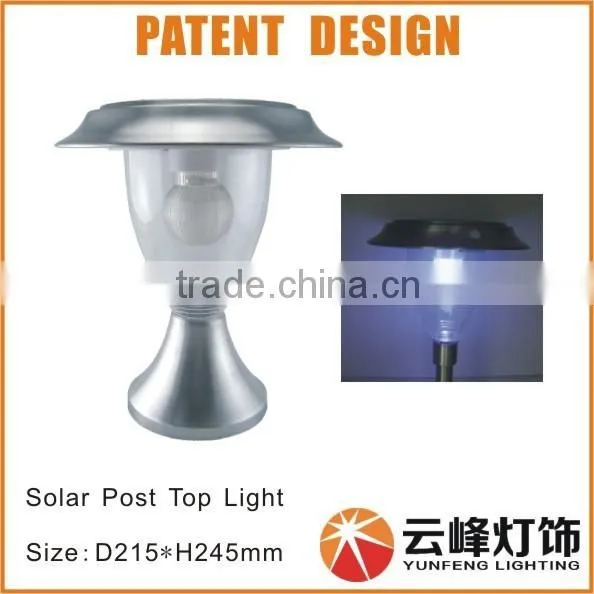 High LUMEN Stainless Steel 5 LED Solar Post Top Light Solar Pillar Light