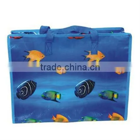 Green Reusable pp Woven Zipper Bag(2W-0566)