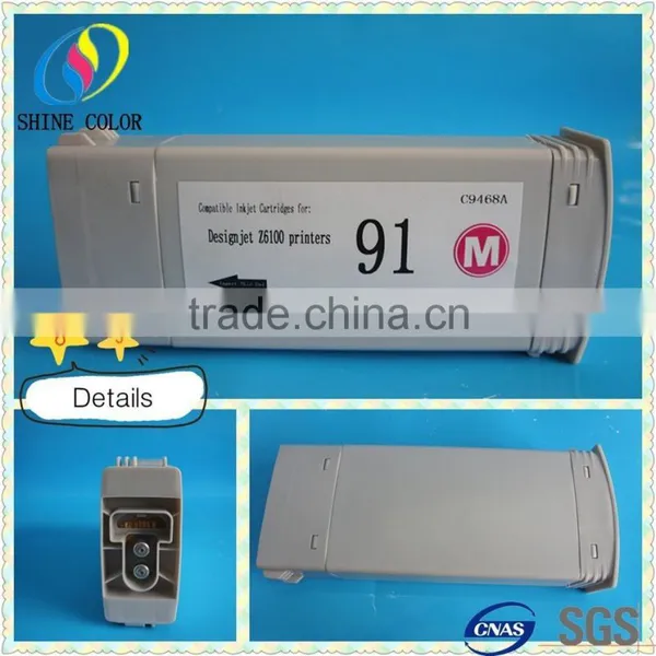 Hot 775ML & 8 Color HP91 Wide Format Compatible Ink Cartridge C4944A for HP DJ Z6100 photo-2