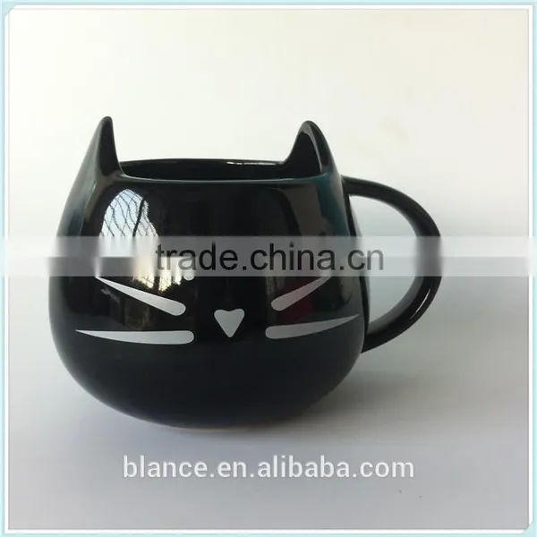 New Products Ceramic Full Black Cat Mug 3d Coffee Cup photo-2