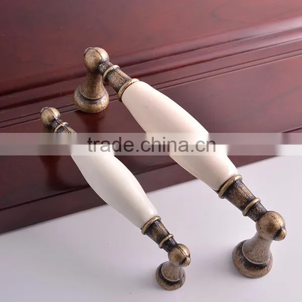 Antique Bronze Home Living Room Decorative Hardware Marble Stone Ceramic Closet Cupboard Kitchen Pull photo-3