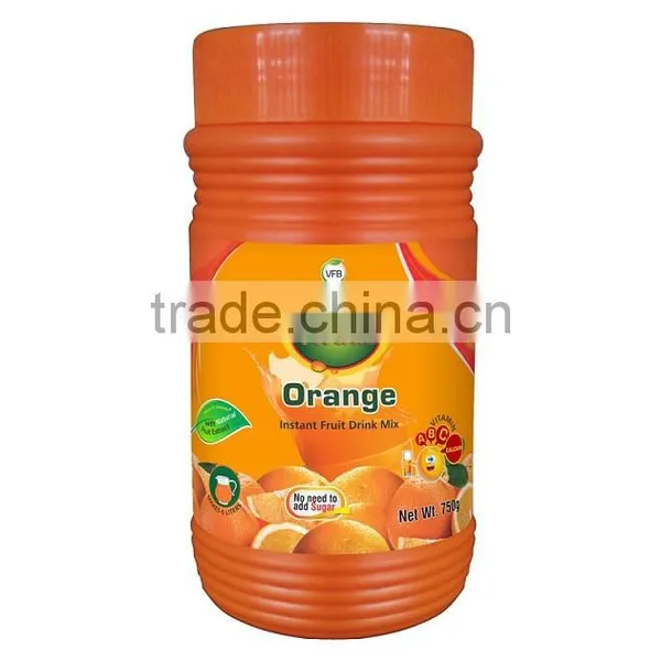 Orange Instant Drink Powder Packed 750g HDPE Jar