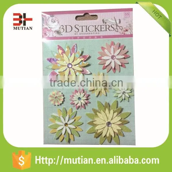 Flower Die Cut Chipboard Handmade Sticker/3D Sticker