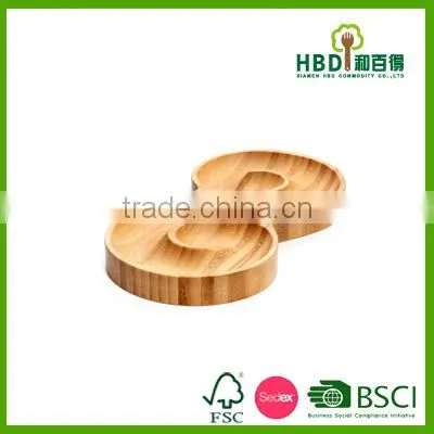 Hot Selling S-curved Wood Bamboo Food Tray photo-2