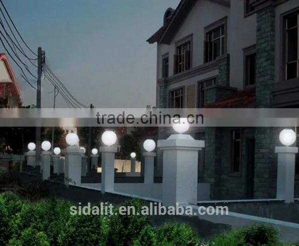 White 25cm Ball Multiple-function Acrylic Material Pedestal Solar Wall Light photo-6