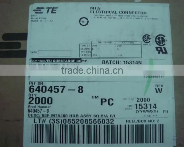 2.54mm Pitch PCB Wire to Board Connector TE 8P MAT100 HDR ASSY SQ Connector 640457-8 Right Angle Header 8 Pin Through Hole photo-3
