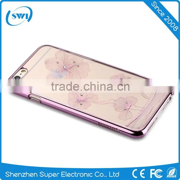 Comma Translucent Hard Plastic Case With Sparkle Crystal Rhinestone Diamond Back Skin Cover for IPhone 6 / 6S 4.7inch photo-3