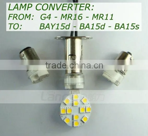 G4 to BAY15d, Lamp Adapter, Lamp Converter, Double Contact Lamp Holder, Ceramic