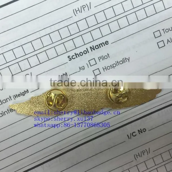Zinc Alloy Metal Wing Bagdes,gold Pilot Wing Lapel Pins, Wing Emblem photo-2