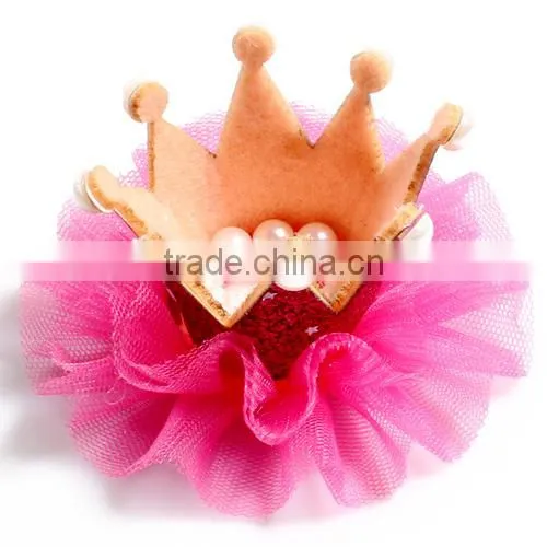 High Quality Wholesale Organza Crown,shinny Lace Flower photo-3
