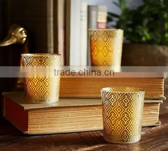 FLAMELESS GOLD FILLED VOTIVE, SET OF 2
