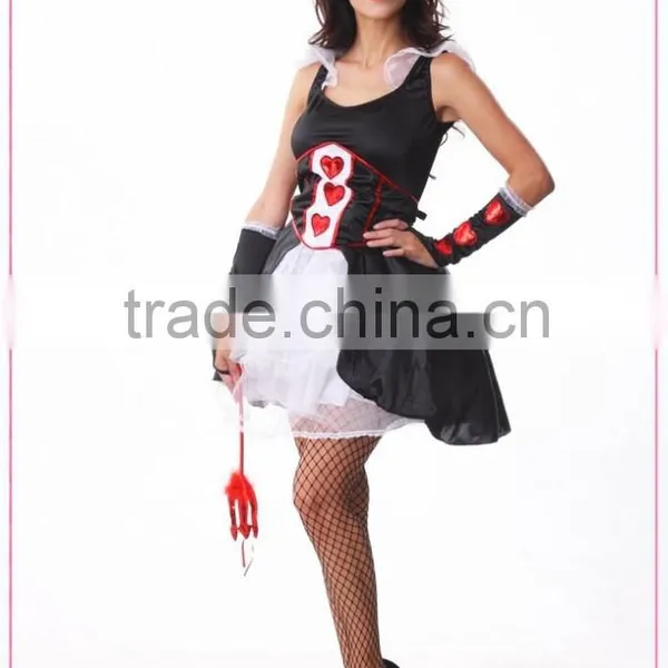High Quality Fairytale Costumes Red Heart Queen Costume Ladies Halloween Costumes photo-3