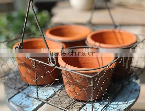 Handmade Small Wire Mesh Baskets for Plant Decorative Wire Basket photo-6
