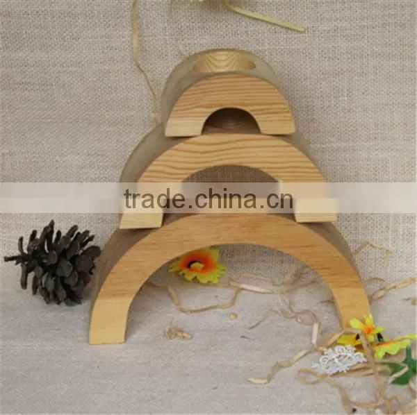 FSC Certified Arched Shape Home Decorative Wooden Single Candle Holder photo-2