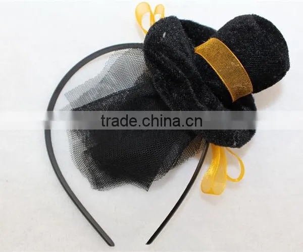 Halloween Black Hat Hairband Girl Headband Party Headband photo-3